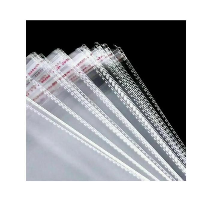 100 pcs Self Adhesive Seal Clear bag OPP Cellophane Plastic Cello Air Hole 26x (36+4)cm Melbourne Supplies