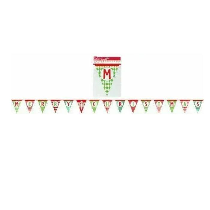 14ft Paper Patterned Merry Christmas Pennant Banner Melbourne Supplies