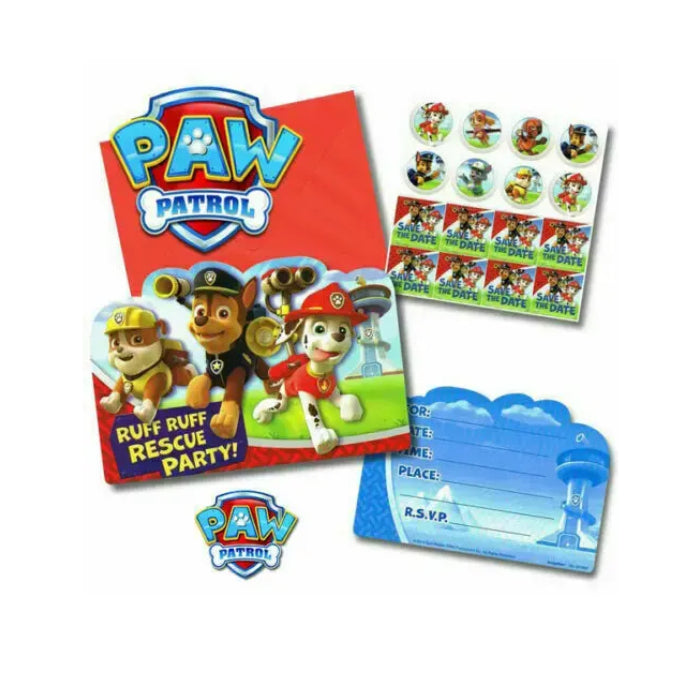 8 Stickers Invitations Paw Patrol Party Supplies Melbourne Supplies