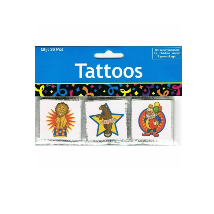 Circus Carnival Clown Party Supplies Favours Temporary Tattoos Pack of 36 Melbourne Supplies