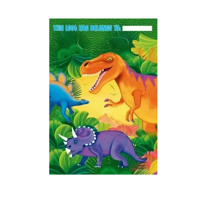 Dinosaur Party Supplies Loot Bags Lolly Bags Pack Of 8 Plastic Foldable Melbourne Supplies