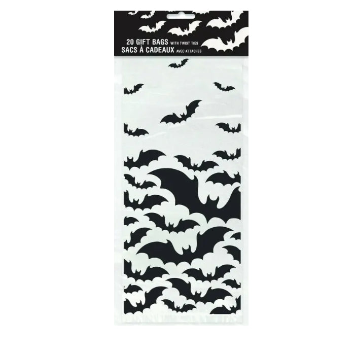 Halloween Batman Party 20 Black Bats Cello Plastic Biscuit Loot Lolly Treat Bags Melbourne Supplies