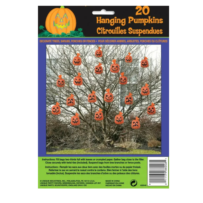 Halloween Spooky Scary Party 20 Hanging Pumpkin Bag Decoration Indoor Outdoor Melbourne Supplies