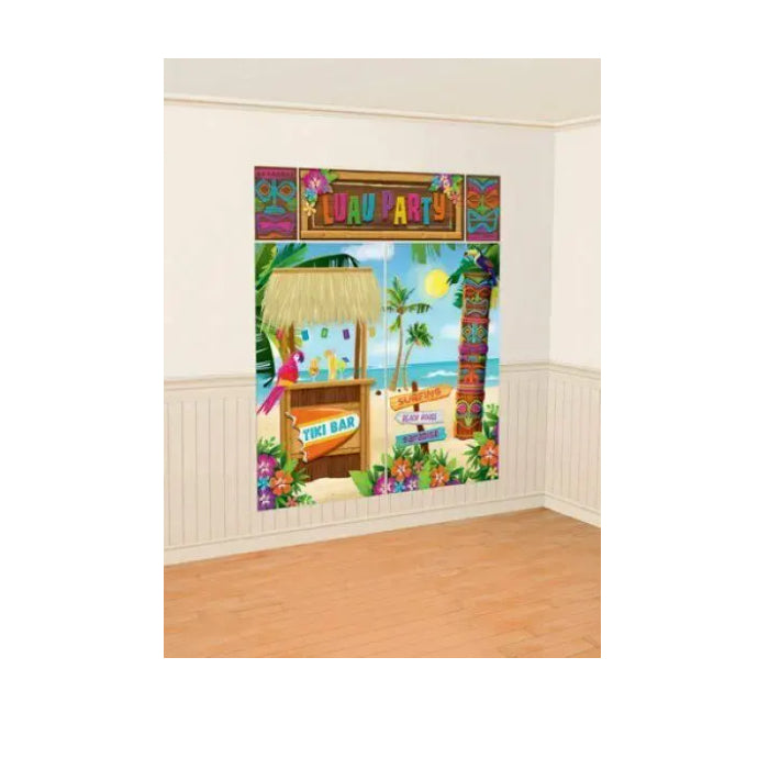 Hawaiian Luau Tiki Bar Beach Scene Setter Decorating Kit Melbourne Supplies