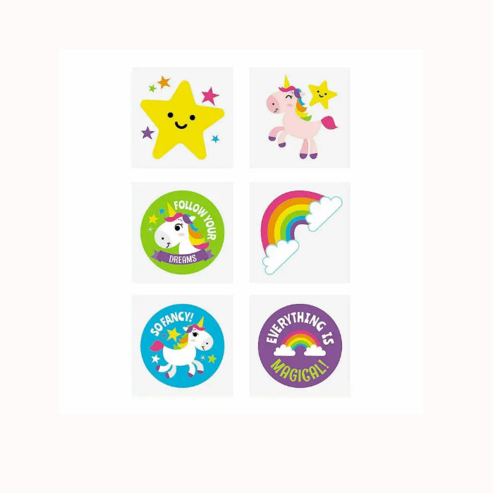 Kid's Temporary Rainbow Unicorns Tattoos Melbourne Supplies