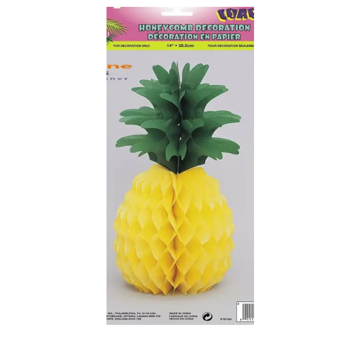 Luau Pineapple Honeycomb Centerpiece 25cm Melbourne Supplies