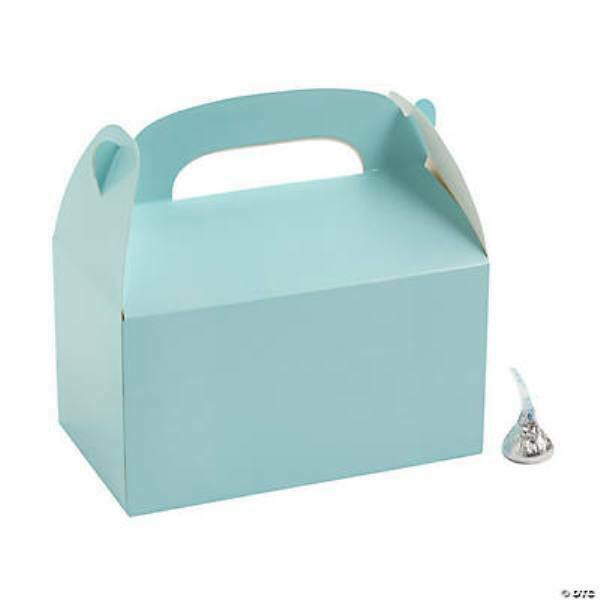 MINI LIGHT BLUE PARTY SUPPLIES LOLLY TREAT FAVOUR CAKE GIFT BOXES PACK OF 6 Melbourne Supplies