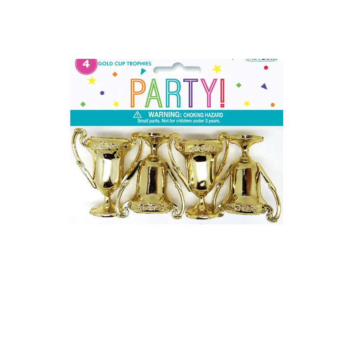 Mini Gold Plastic Trophies Cups 4 Pieces Melbourne Supplies