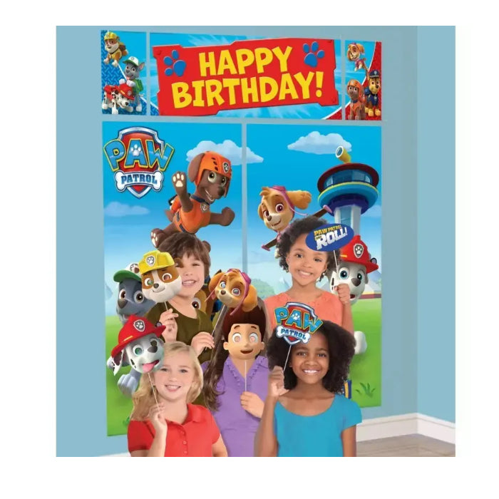 PAW PATROL PARTY SUPPLIES SCENE SETTER BACKDROP BIRTHDAY BANNER 12 PHOTO PROPS Melbourne Supplies