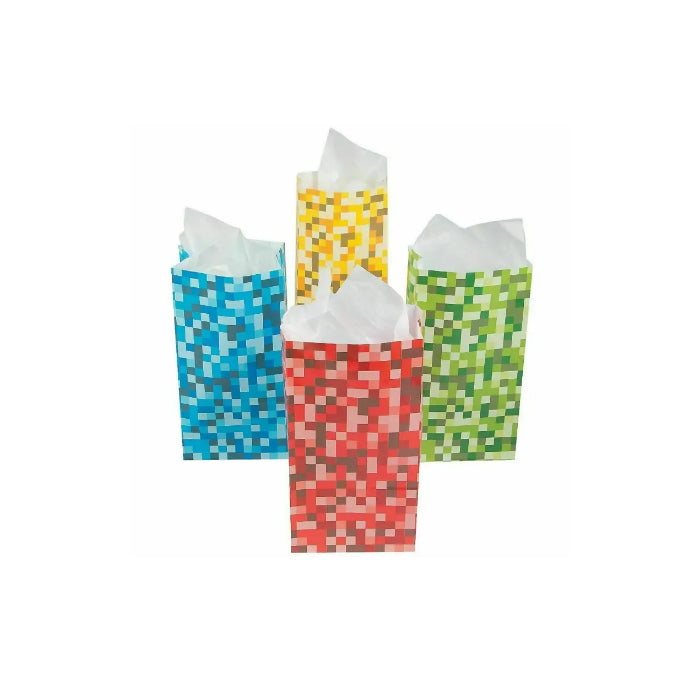 PIXEL PAPER GIFT BAG PACK OF 12 Melbourne Supplies