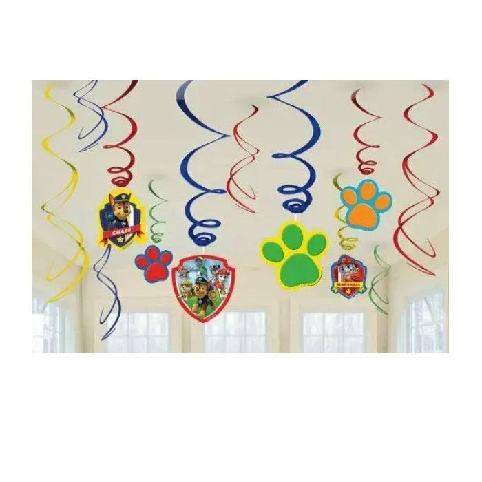 Paw Patrol Party Supplies 12 Hanging Swirls Birthday Decorations Melbourne Supplies