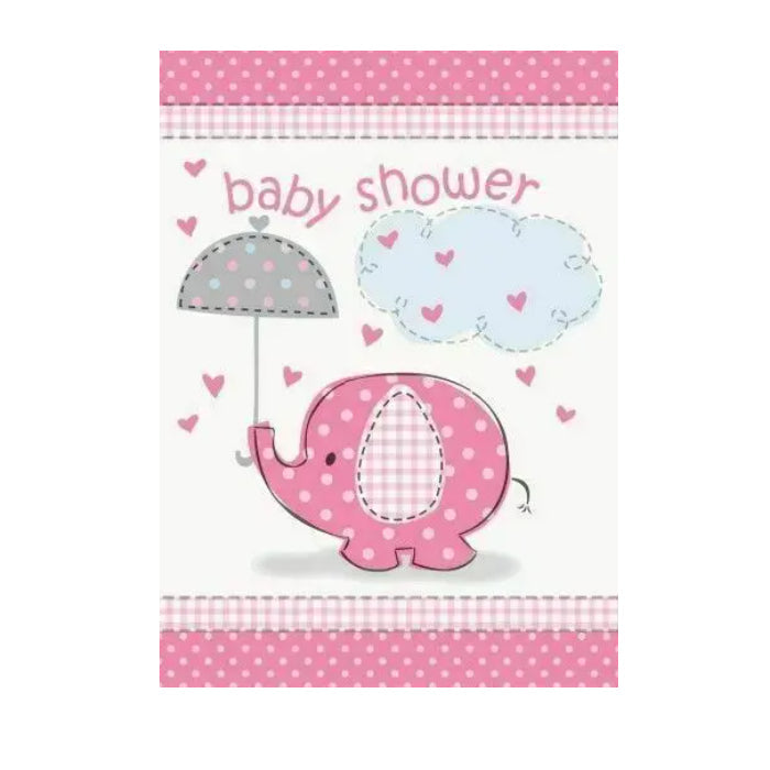 Pink Elephant Umbrella Girl Baby Shower Party Supplies 8pk Invitations Invites Melbourne Supplies