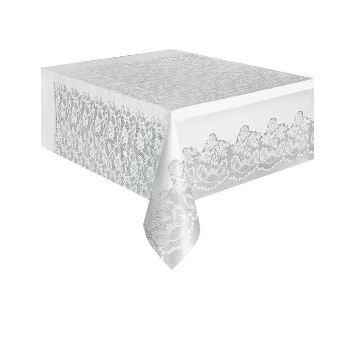 Plastic White Lace Wedding Engagement Frozen Tablecover Melbourne Supplies