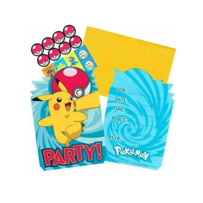 Pokemon Party Supplies Postcard INVITES SEALS SAVE THE DATE STICKERS ENVELOPES Melbourne Supplies