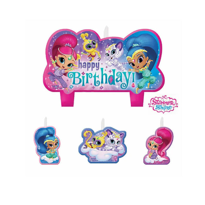 Shimmer And Shine Party CANDLES Mini Moulded Pack Melbourne Supplies