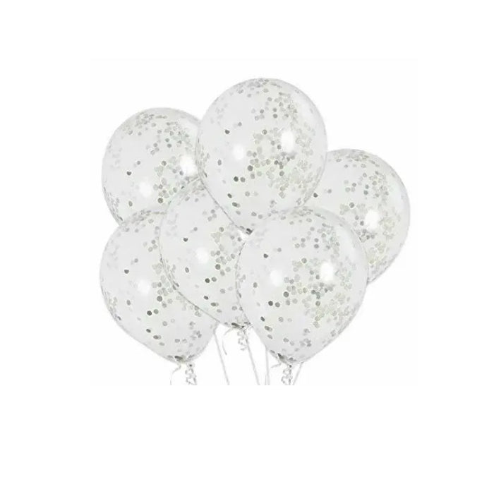 Silver Confetti Latex Balloons Melbourne Supplies