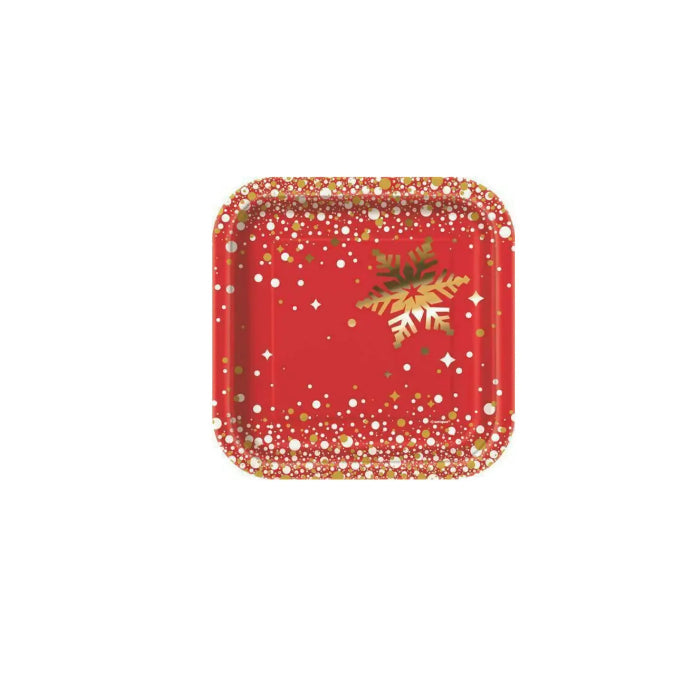 Square Foil Gold Sparkle Christmas Paper Plates Melbourne Supplies