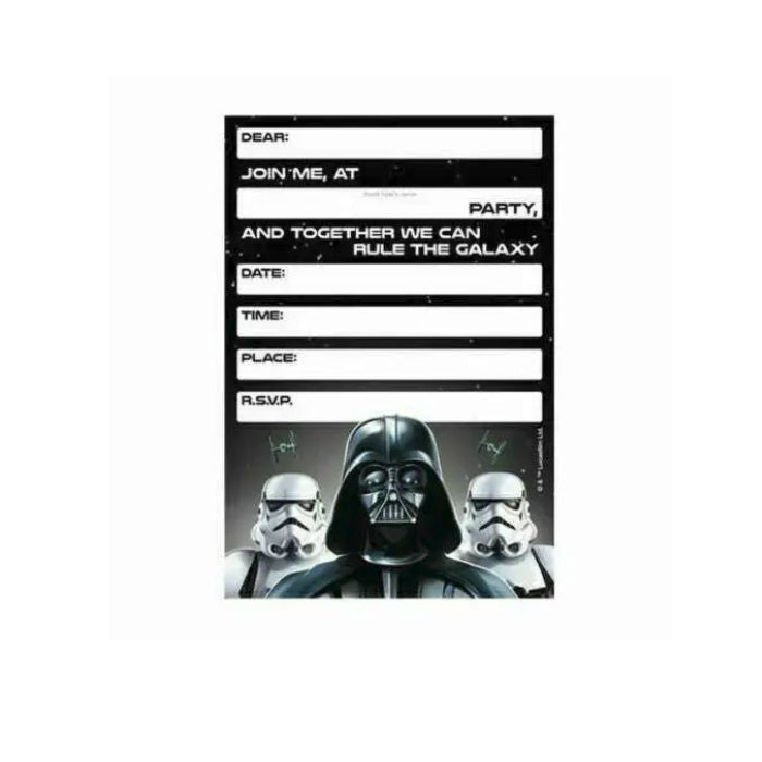 Star Wars Party Invitations Pack Melbourne Supplies