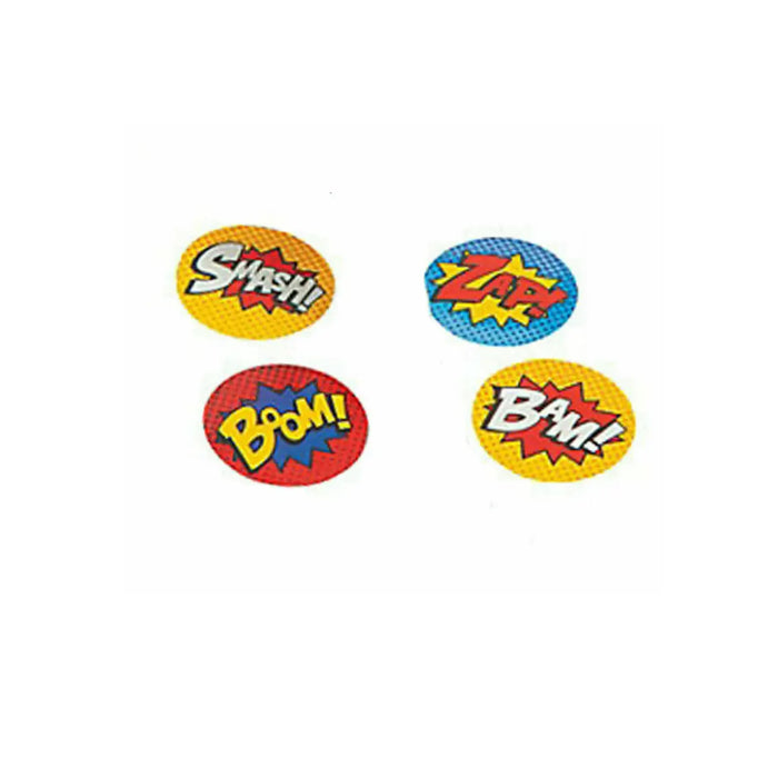 Super Hero Boom Bam Party Stickers Melbourne Supplies