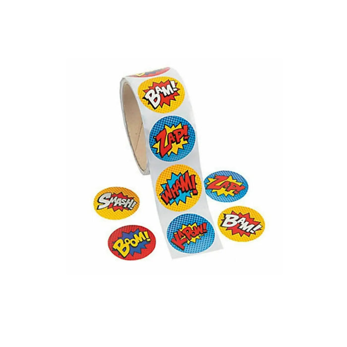 Super Hero Boom Bam Party Stickers Melbourne Supplies