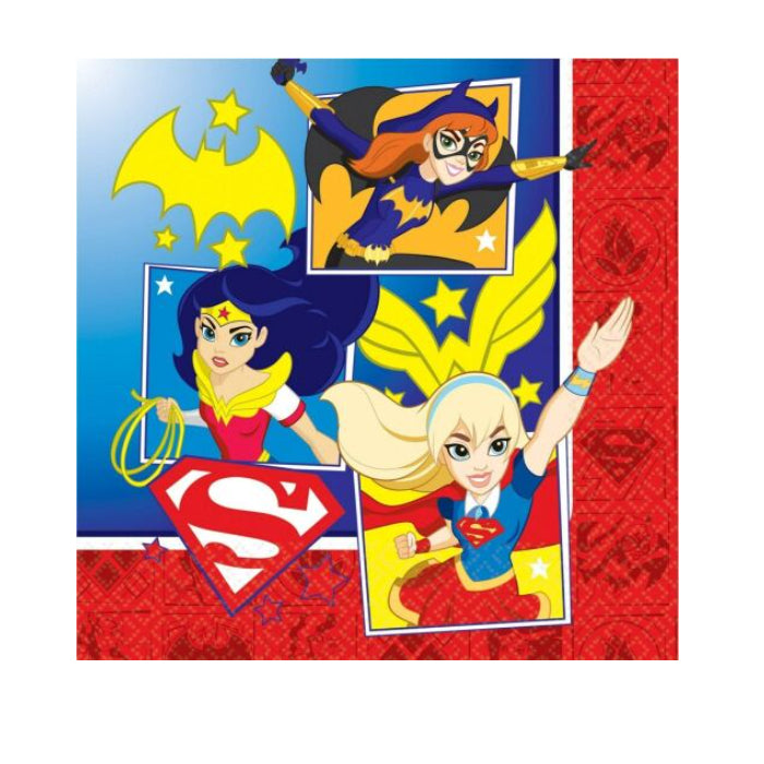 Super Hero Girls Party Supplies 16 Large Paper Napkins Melbourne Supplies