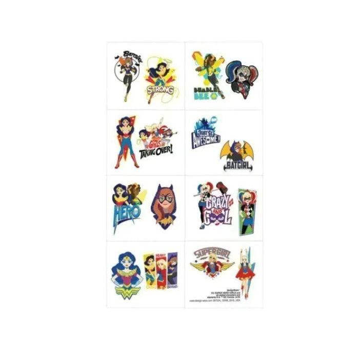 Super Hero Girls Tattoos 1 Sheet Birthday Party Supplies Loot Treat Bag Fillers Melbourne Supplies