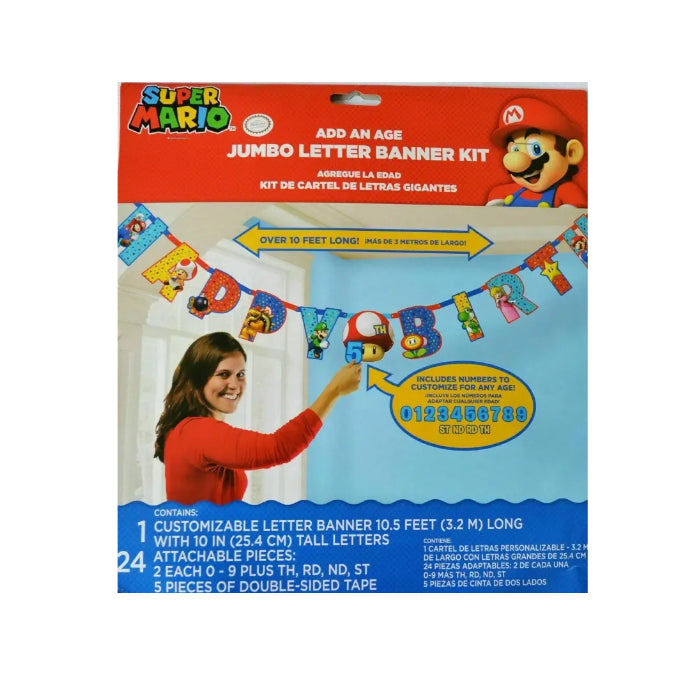 Super Mario Party Supplies Letter Banner Melbourne Supplies