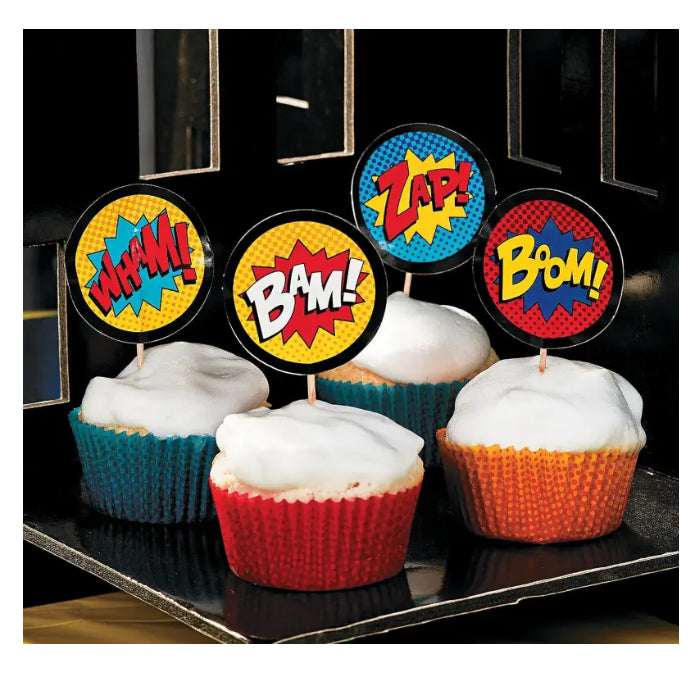 Superhero Cupcake Liners with Picks Melbourne Supplies