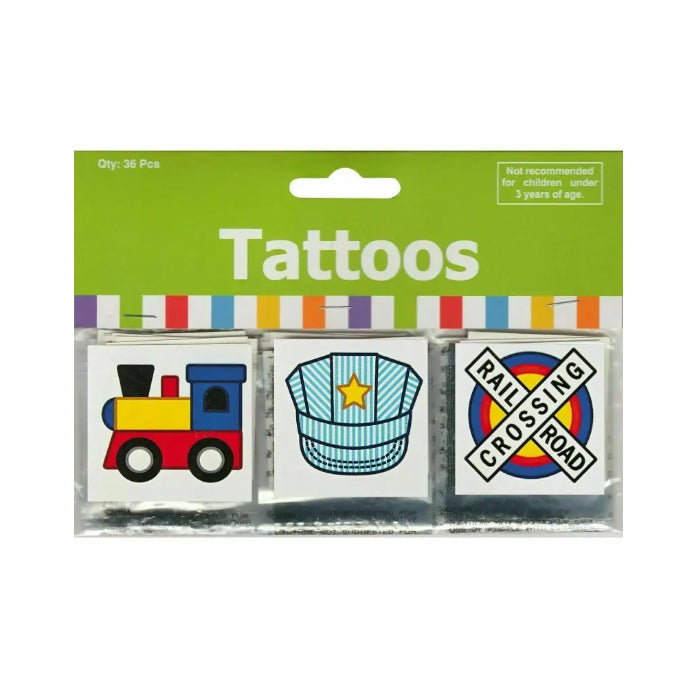 Train Engine Station Temporary Tattoos Pack Melbourne Supplies